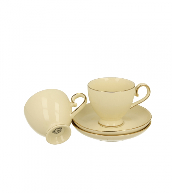 Sada šálok espresso s podšálkami, Ecru, VICTORIA, 150 ml