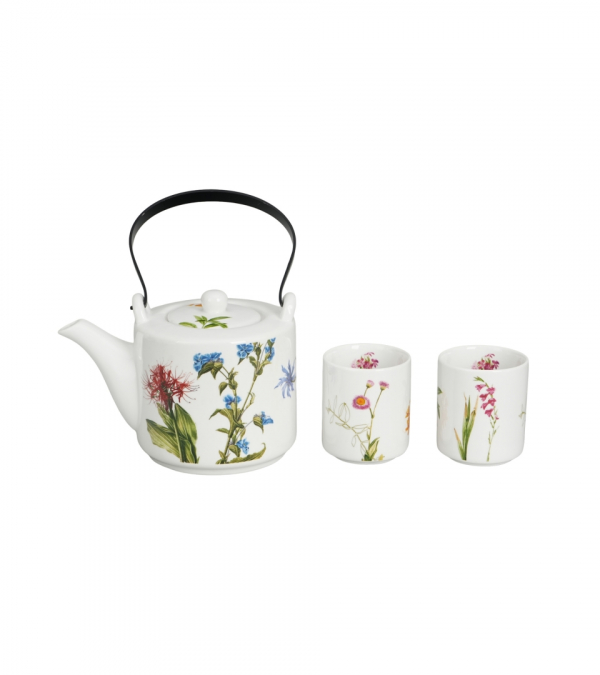 Čajová súprava so zaparovačom, kvetinová