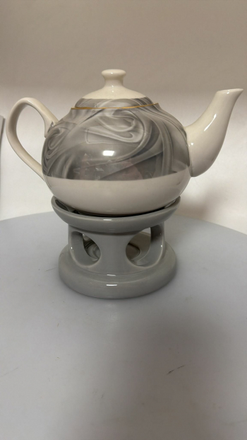 Čajník, bielosivý, 1000 ml