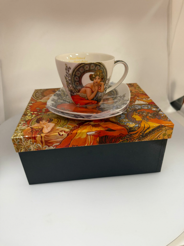 Šálka s 2 podšálkami a lyžičkami, G. Klimt - AKCIA