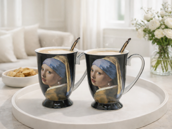 Sada 2 hrnčekov s lyžičkami, 300 ml