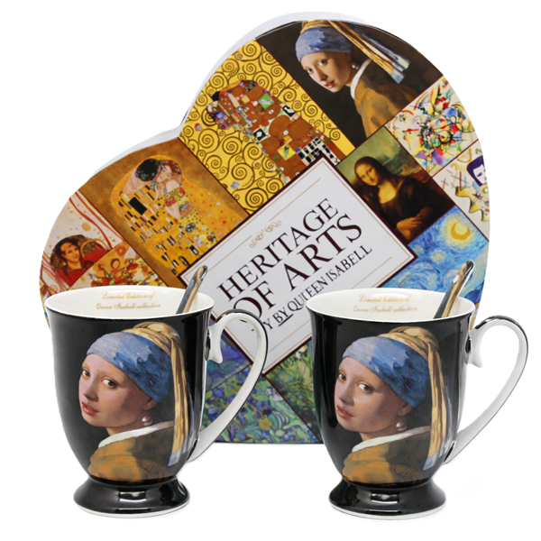 Sada hrnčekov s lyžičkami, 300 ml