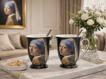 Sada hrnčekov s lyžičkami, 300 ml