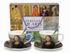 Sada šálok s podšálkami a lyžičkami, Mona Lisa, 250 ml