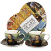 Sada krásnych šálok s podšálkami a lyžičkami, Mona Lisa, 250 ml