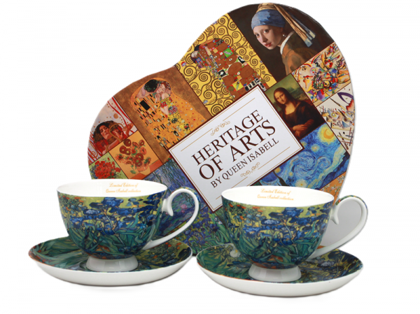 Sada krásnych dekorovaných šálok s podšálkami, 250 ml