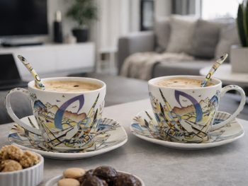 Sada šálok s podšálkami a lyžičkami, KANDINSKI COLLECTION, 250 ml