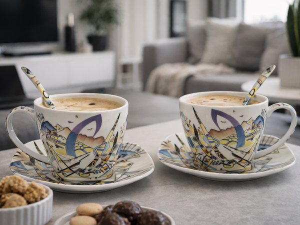 Sada šálok s podšálkami a lyžičkami, KANDINSKI COLLECTION, 250 ml