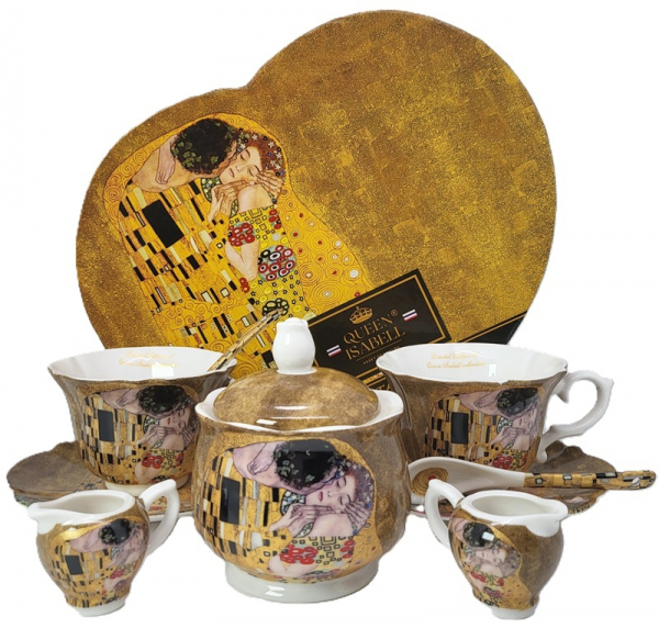 Kávová súprava, Klimt, bozk