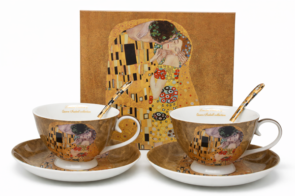 Šálky s podšálkami, G. Klimt, bozk, 230 ml, 2 ks v balení