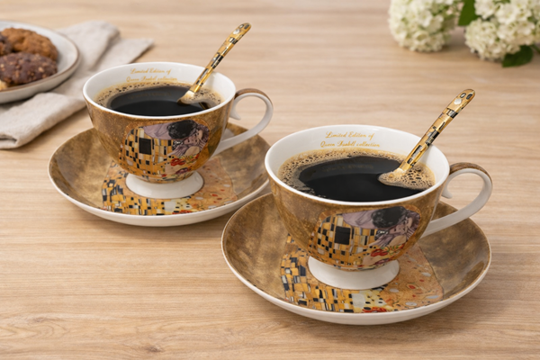 Šálky s podšálkami, G. Klimt, bozk, 230 ml, 2 ks v balení