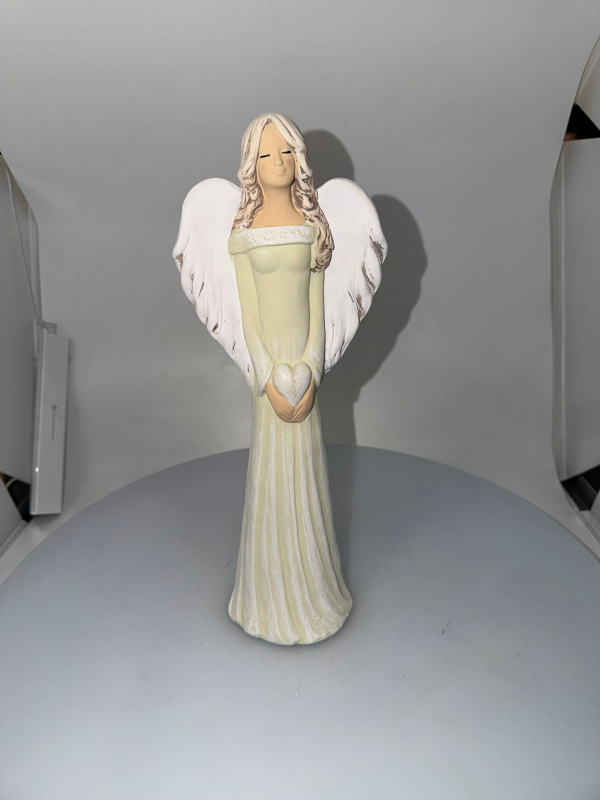 Dekoračný anjel ALEXIS, zelený, 35x13 cm