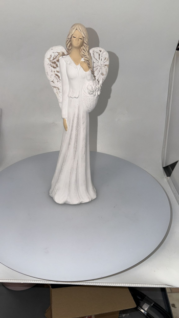 Dekoračný anjel VALERIA, biela, 39x13 cm