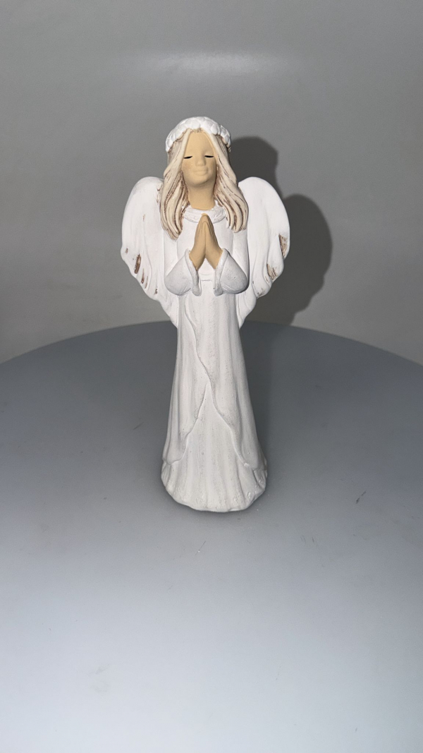 Sadrový anjel IWONKA, biely, 24x10 cm