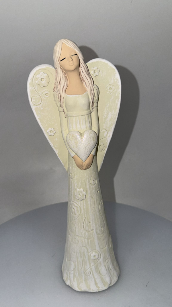 Dekoračný anjel VIKI, zelený, 38x14 cm