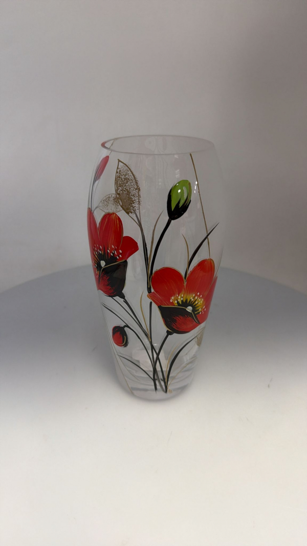 Váza matná, maky, 22x8 cm