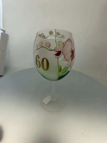 Jubilejný pohár k 60. výročiu, orchidea, ružový, 22x7 cm