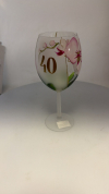 Jubilejný pohár k 40. výročiu, orchidea, ružový, 22x7 cm