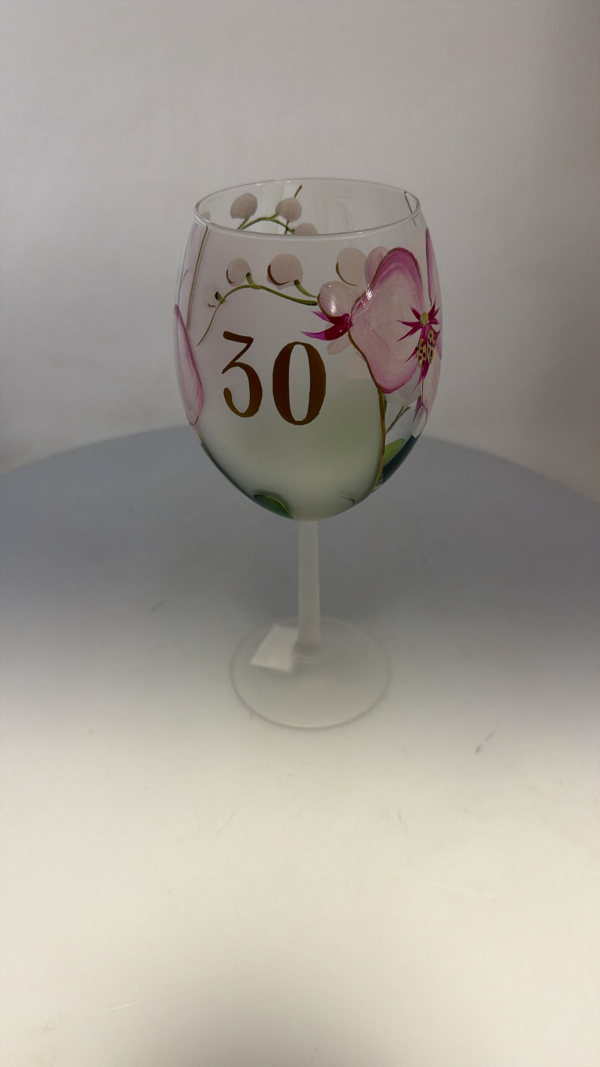 Jubilejný pohár k 30. výročiu, orchidea, ružový, 22x7 cm
