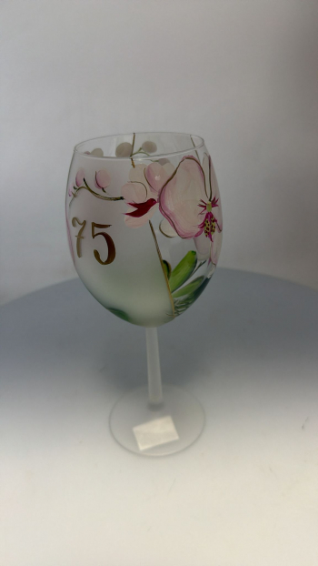 Jubilejný pohár k 75. výročiu, orchidea, ružový, 22x7 cm