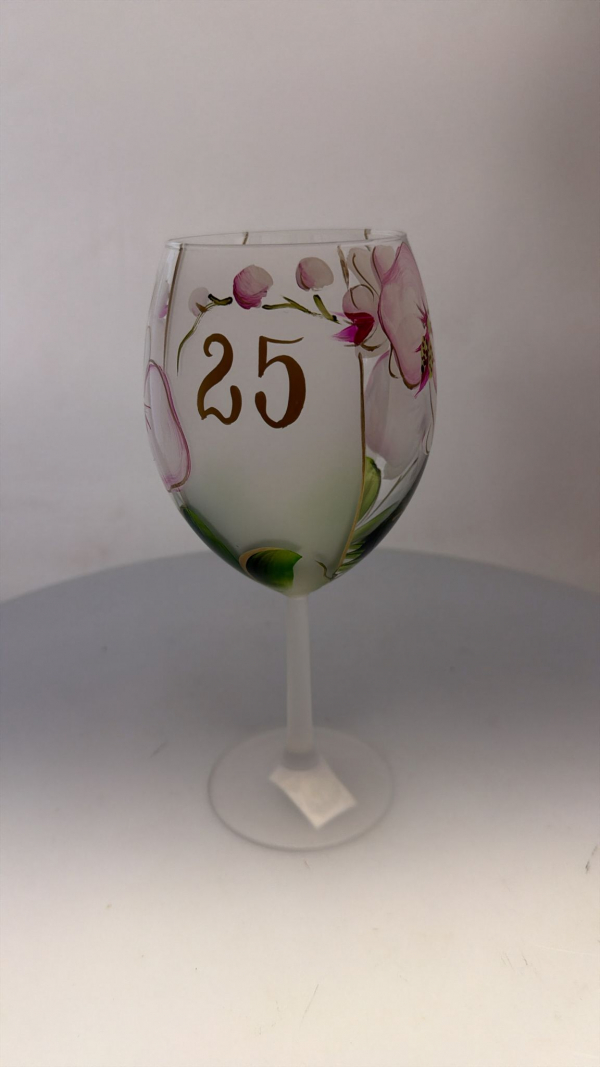Jubilejný pohár k 25. výročiu, orchidea, ružový, 22x7 cm