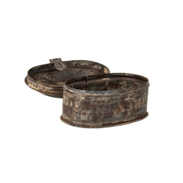 Kovový box, Rustic, tmavý, 20x14,5x12,5 cm