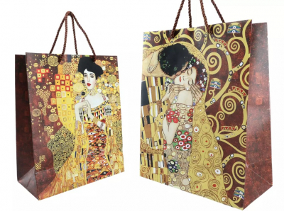 Darčeková taška, G. Klimt, bozk, 26x32x12 cm