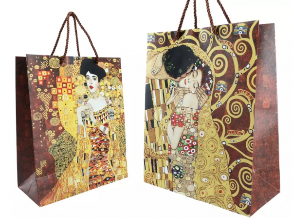 Darčeková taška, G. Klimt, bozk, 26x32x12 cm