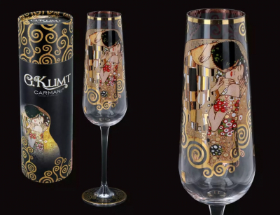 Pohár na šampanské, G. Klimt, bozk, 220 ml