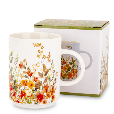 Hrnček, svetlý, poľné kvety, 290 ml