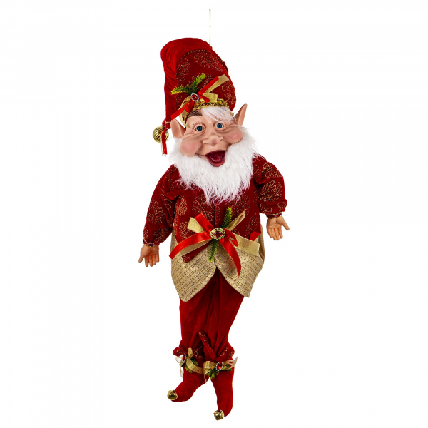 Vianočná figúrka Elf, červená, 82x33x33 cm