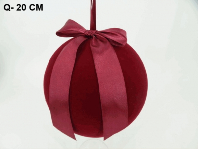 Vianočná dekoračná guľa, červená, 20 cm