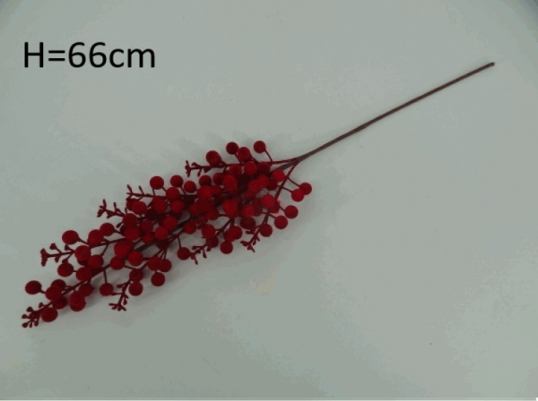 Vetva, sviatočná, červená, 66 cm