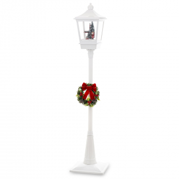 Vianočný dekoračný lampáš, biely, LED, 185x38x38 cm