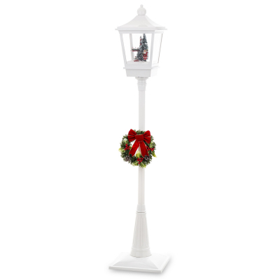 Vianočný dekoračný lampáš, biely, LED, 185x38x38 cm