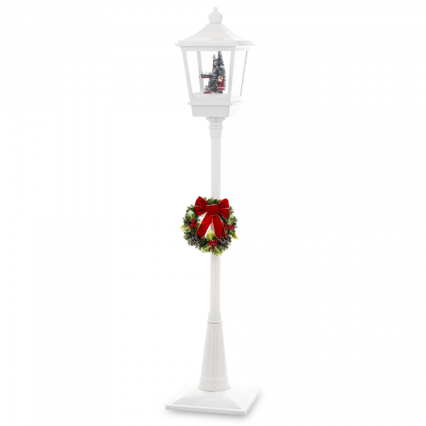 Vianočný dekoračný lampáš, biely, LED, 185x38x38 cm