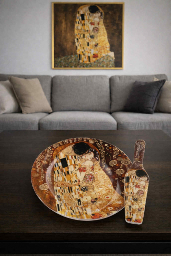 Sklenená tácka s naberačkou, The Kiss, G. Klimt