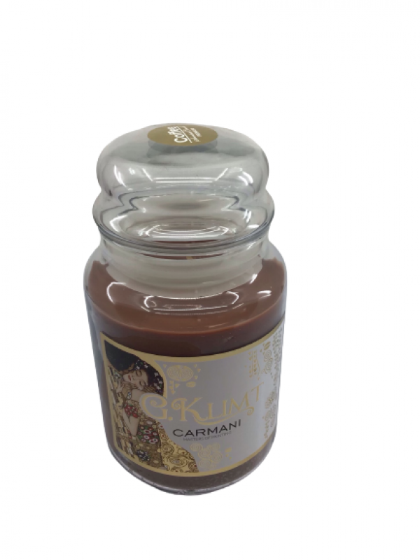 G. Klimt, The Kiss, Sviečka v skle, sviečka v skle coffee 18x10 cm