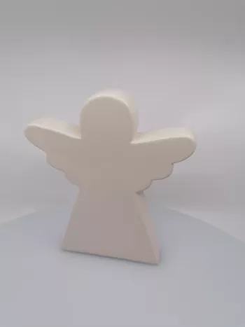 Dekorácia anjel, biela - lesklá, 22x19 cm