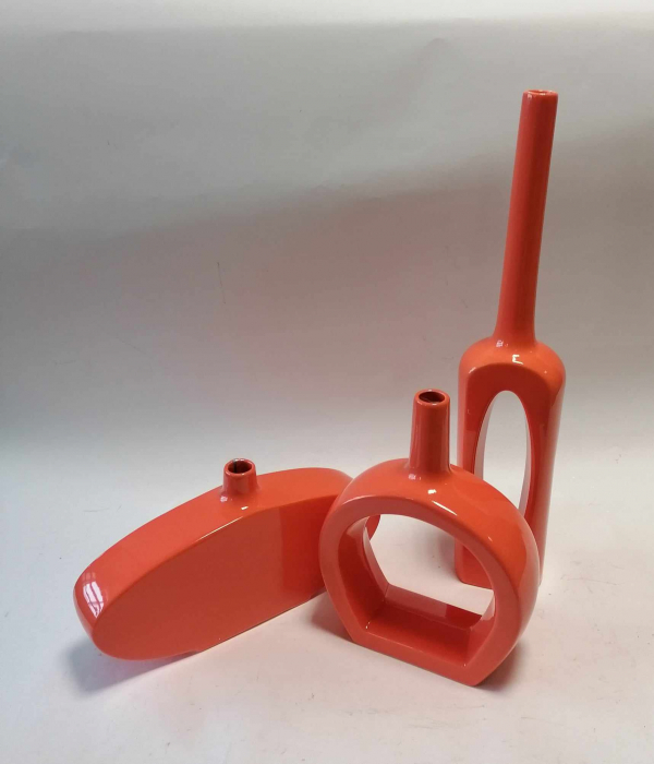 Váza keramická, oranžová, 31x23x8 cm