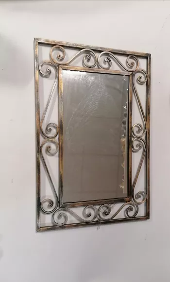 Kovové zrkadlo 53x34, zrkadlo 40x22 cm