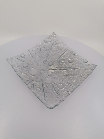 Dekoračný tanier sklenený, 20x20 cm
