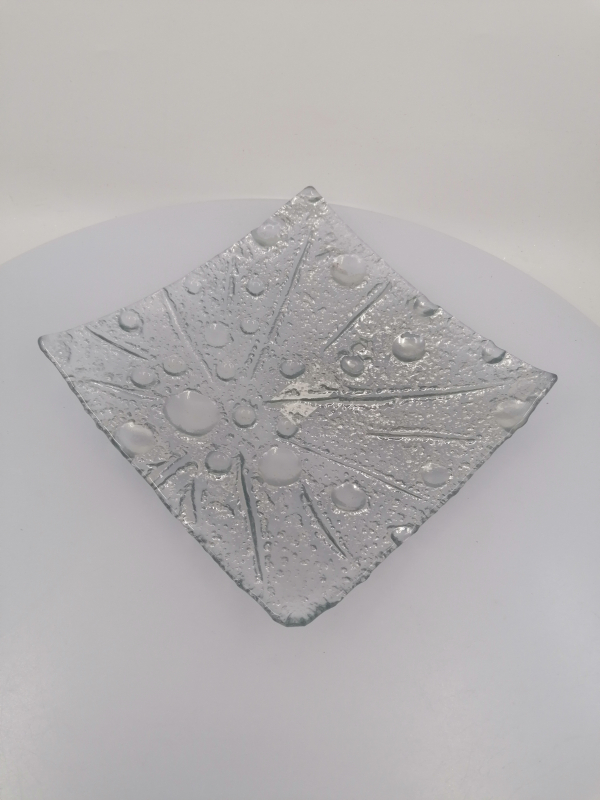 Dekoračný tanier sklenený, 20x20 cm