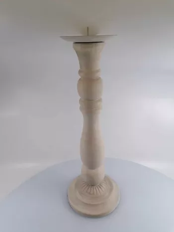 Svietnik  drevený biely, 34x12 cm