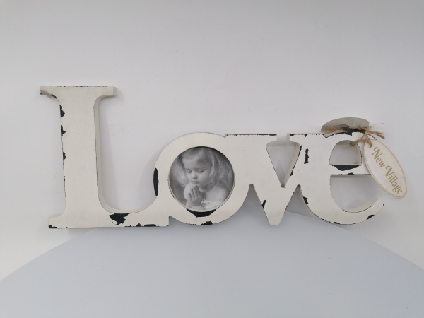 Fotoramček v dekoráčnom texte Love 33x13 cm