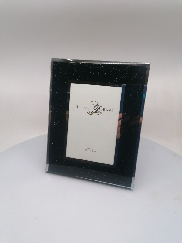 Sklenený foto rám čierny