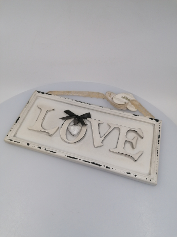 Dekor LOVE Provensal tabuľa na zavesenie 30x14 cm