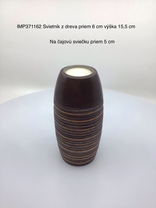 Drevený svietnik na čajovú sviečku , 6x15,5 cm