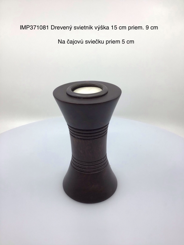 Drevený svietnik na čajovú sviečku, 15x9 cm