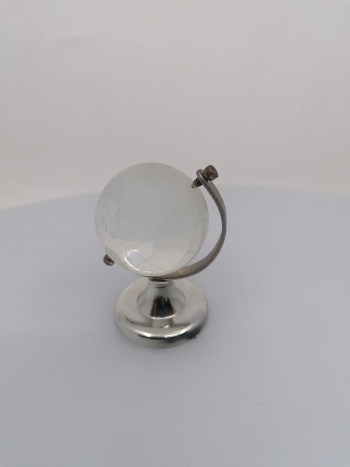 Sklenený mini dekoračný glóbus, svetlý, 6 cm